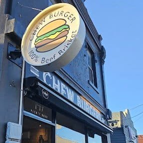 Chew Burger Shop Front Door